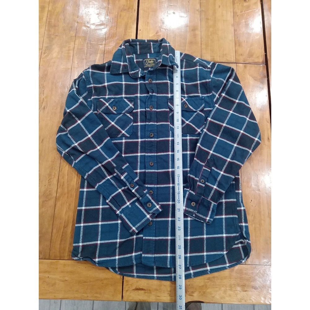 Jachs Flannel Shirt Mens Medium Blue Buffalo Plaid Outdoor Casual Button Up